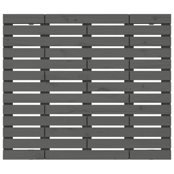 vidaXL Stensko posteljno vzglavje sivo 96x3x91,5 cm trdna borovina