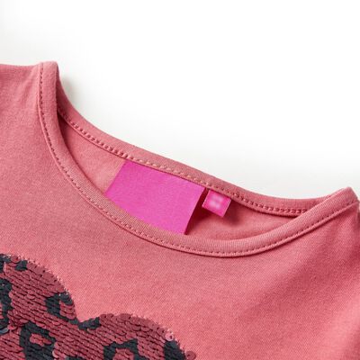 Otroška majica z dolgimi rokavi starinsko roza 92
