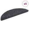 vidaXL Preproge za stopnice samolepilne 5 kosov 56x17x3 cm temno sive polkrožne