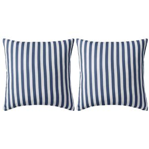 vidaXL Zunanje blazine 2 kosa črtaste 45x45 cm mornarsko modre