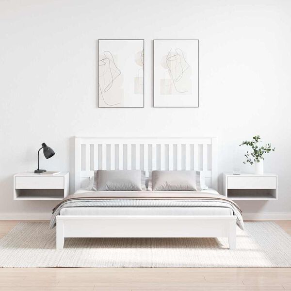 vidaXL Nočna omarica 2 pcs Bela 50 x 32,5 x 24 cm Trdna borovina