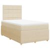 vidaXL Box spring postelja z vzmetnico krem 120x200 cm blago