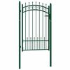 vidaXL Ograjna vrata EMMEN s konicami jeklo 104x117 cm zelena