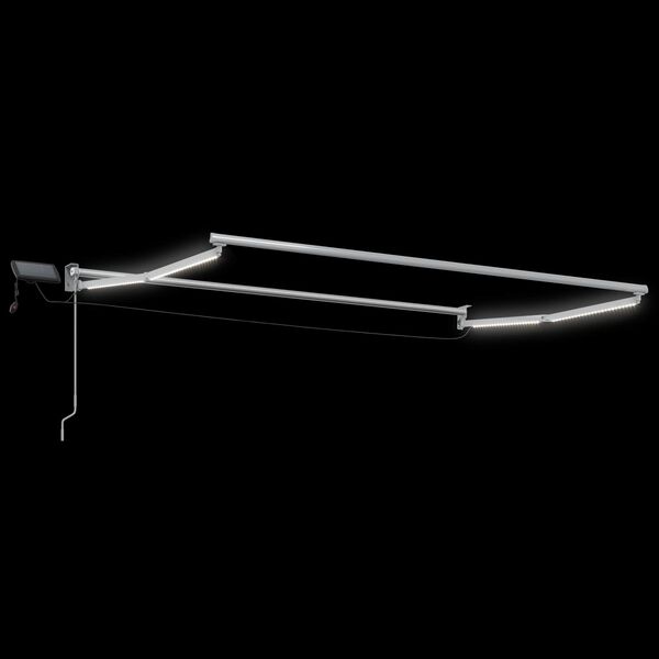 vidaXL Ročna zložljiva senčnica z LED lučmi Bela 3 x 2,5 m