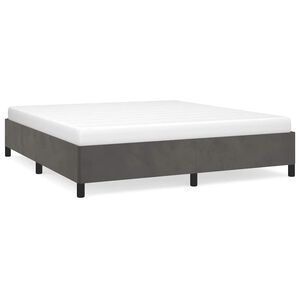 vidaXL Posteljni okvir brez vzmetnice temno siv 160x200 cm žamet