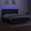 vidaXL Box spring postelja z vzmetnico LED črna 200x200 cm blago