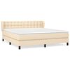vidaXL Box spring postelja z vzmetnico krem 160x200 cm blago