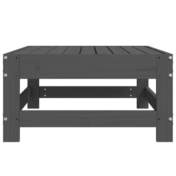 vidaXL Vrtni stolček za noge siva trdna borovina