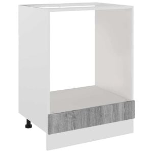 vidaXL Omarica za pečico "Riga" siva sonoma 60x46x81,5cm