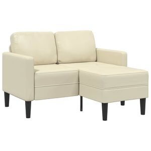 vidaXL 2-sedežni kavč z leži&scaron;čem v obliki črke L, kremast 125 cm