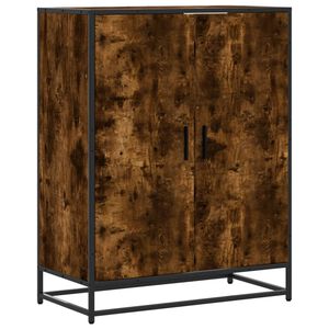 vidaXL Omarica za čevlje dimljen hrast 75x38x97,5cm inž. les in kovina
