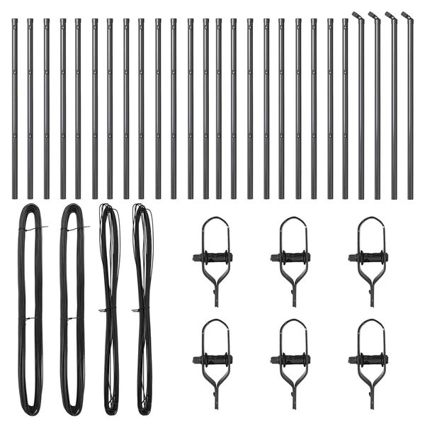 vidaXL Steber ograje. 26 pcs Siva 3,2 x 3,2 x 100 cm