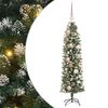 vidaXL Umetno vitko božično drevo med 150 LED Zelena in Bela 120 cm