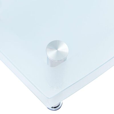 vidaXL Klubska mizica bela 100x60x42 cm kaljeno steklo