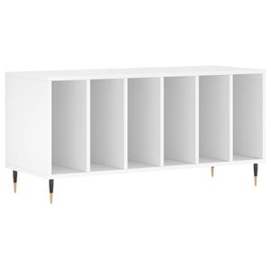 vidaXL Omarica za gramofonske plo&scaron;če bela 100x38x48 cm inženirski les