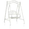 vidaXL Gugalna klop Jeklo 113 x 121,5 x 168 cm Antik bela