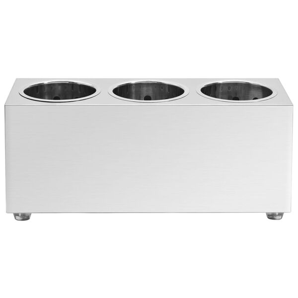 vidaXL Držalo za jedilni pribor s 3 mrežami pravokotno nerjaveče jeklo