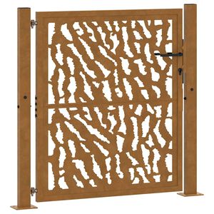 vidaXL Vrtna vrata 100x100 cm odporna jeklena konstrukcija s sledi