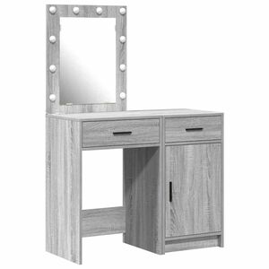 vidaXL Toaletna mizica 2 kos Siva 50 x 41 x 135 cm Inženirski les