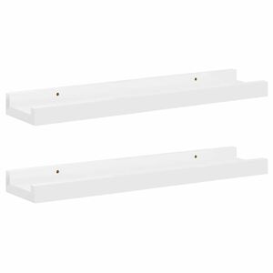 vidaXL Stenska polica 2 kosa visok sijaj bela 40x9x3 cm