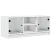 vidaXL TV omarica s steklenimi vrati bela 102x37x42 cm