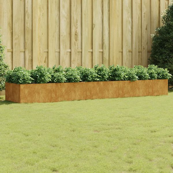 vidaXL Vrtna visoka greda 360x80x40 cm corten jeklo