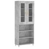 vidaXL Visoka komoda betonsko siva 69,5x34x180 cm inženirski les