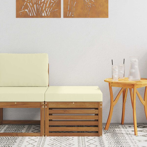 vidaXL Zunanji puf Masiven les akacije Naravna