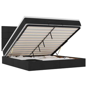 vidaXL Otomanski posteljni okvir z vzmetnico črn 160x200 cm blago