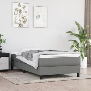 vidaXL Vzmetnica z žepkasto vzmetjo srednje trdote temno siva 100x200x20 cm blago