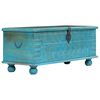 vidaXL Skrinja za shranjevanje trden mangov les modra 100x40x41 cm