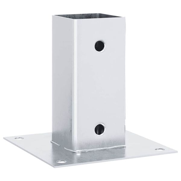 vidaXL Podstavki za stebre kvadratni 4 kosi srebrni 61x61 mm