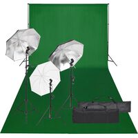 vidaXL Komplet za foto studio z lučmi in ozadjem