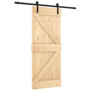 vidaXL Drsna vrata 85 x 210 cm Masiven borov les (neobdelan)