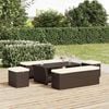 vidaXL Tabure z blazino 2 kosa rjave barve 40x30x40 cm poli ratan