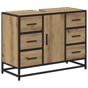 vidaXL Kopalni&scaron;ka omarica Umetni hrast 80 x 33 x 60 cm Inženirski les