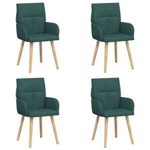 vidaXL Jedilni stoli 4 pcs Blago Temno zelena 60 x 56 x 96 cm