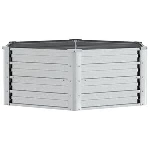 vidaXL Visoka greda 129x45 cm pocinkano jeklo srebrna