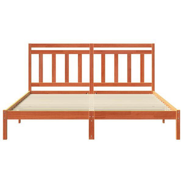 vidaXL Konstrukcija postelje Voskast rjav 205,5 x 185,5 x 100 cm