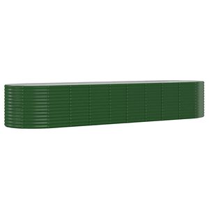 vidaXL Visoka greda iz cinkanega jekla 396x100x68 cm zelena