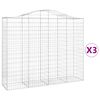 vidaXL Obokane gabion ko&scaron;are 3 kosi 200x50x160/180 cm pocinkano železo