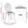 vidaXL Vrtnik Bistro Set 3 pcs Bela Aluminij