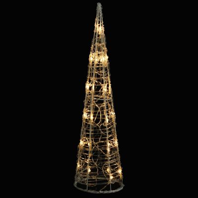 vidaXL Akrilna okrasna LED piramida toplo bela 60 cm