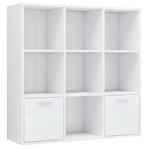 vidaXL Knjižna omara visok sijaj bela 98x30x98 cm iverna plo&scaron;ča