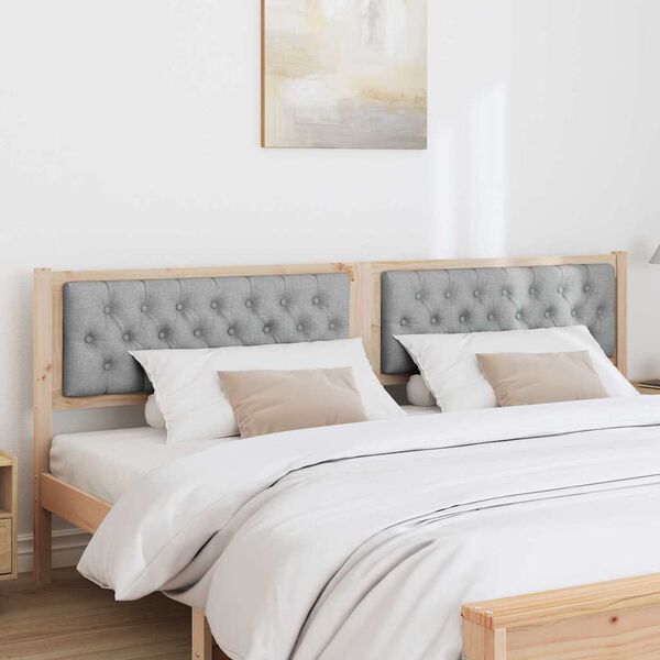 vidaXL Vzglavje Drugo Rjava in svetlo siva 200 cm Trdna borovina