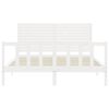 vidaXL Posteljni okvir brez vzmetnice bel 160x200 cm trdna borovina
