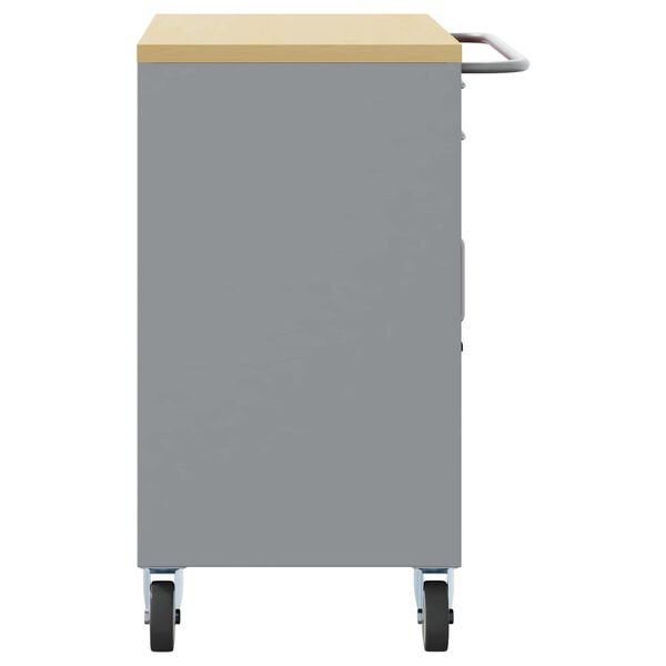 vidaXL Delovna omara s predalom 2 pcs Črna in siva 100 x 55 x 85 cm