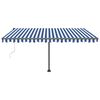 vidaXL Prostostoječa avtomatska tenda 400x350 cm modra/bela