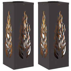 vidaXL Solarno LED svetilo za pot 2 pcs Črna Medenina