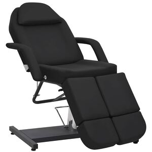 vidaXL Kozmetični stol umetno usnje črn 180x62x78 cm